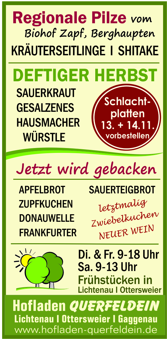 44. Pilze, Apfelbrot, schlachtpaltten